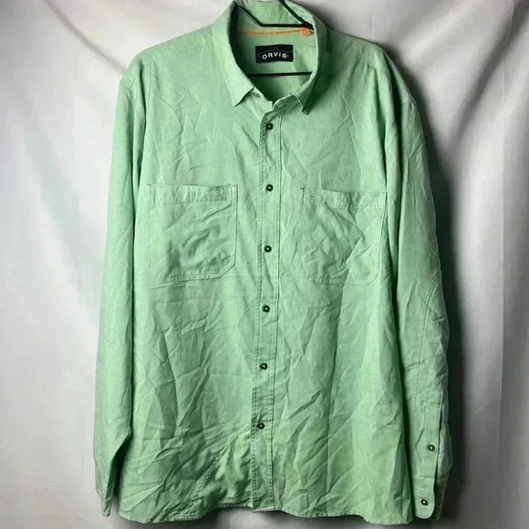 ORVIS MENS SIZE XL TALL LONG SLEEVE BUTTON DOWN SHIRT POCKETS CLEAN - Picture 3 of 13